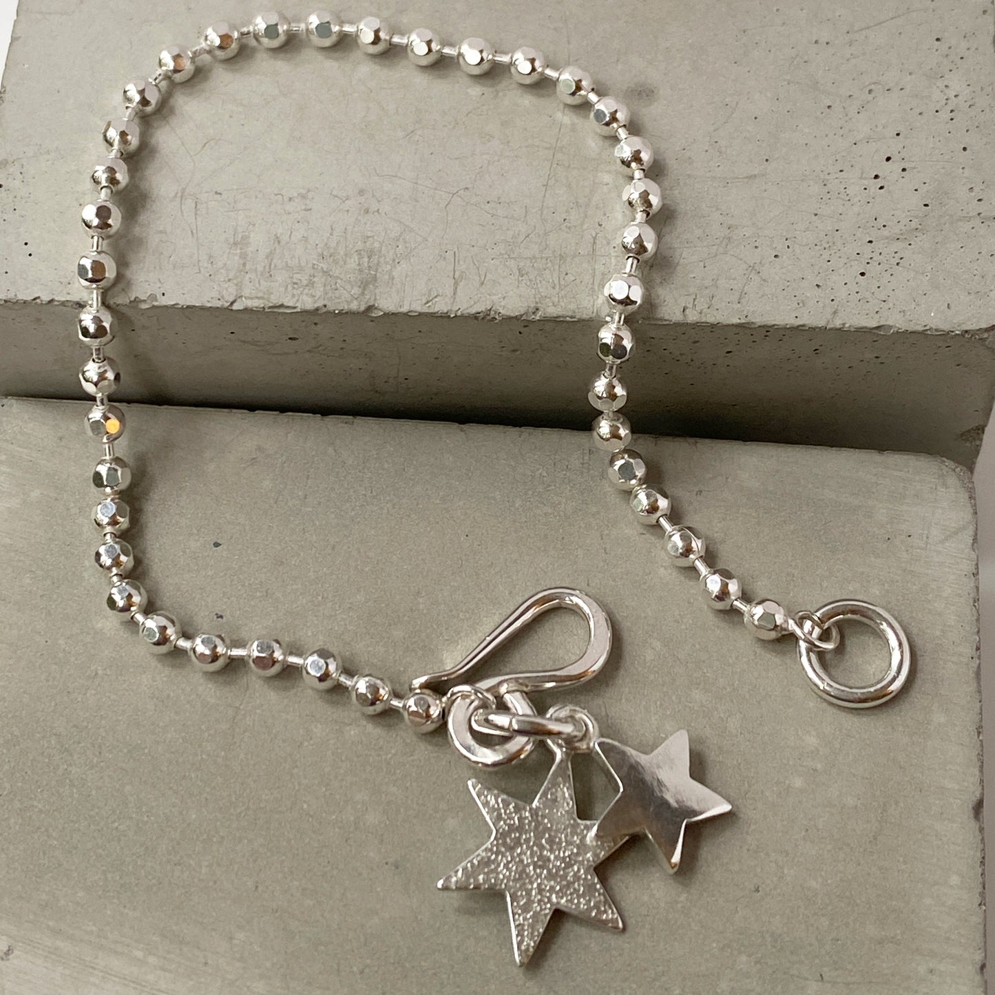 Double Star Bracelet in Silver