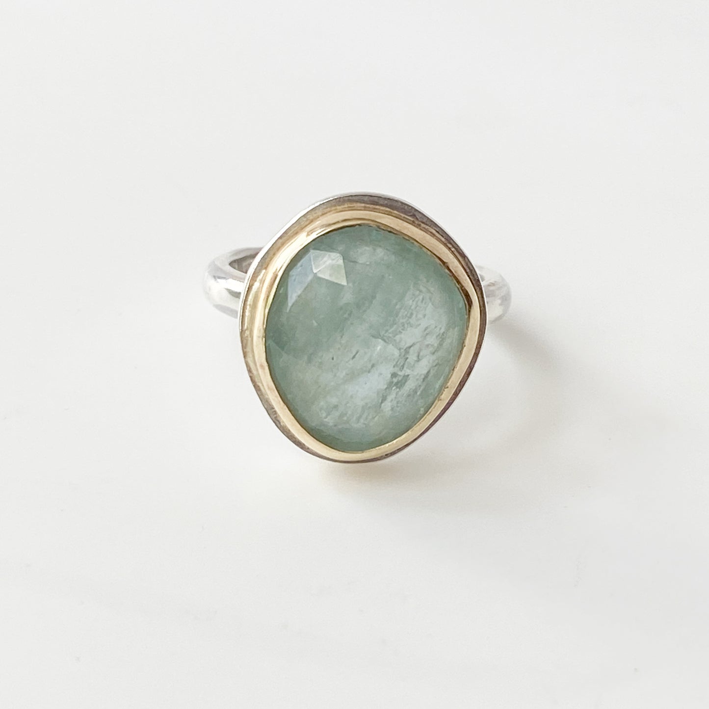 Aquamarine Rose Cut Ring