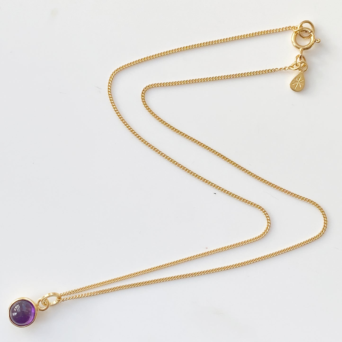 Birthstone Orb Amethyst Gold Pendant