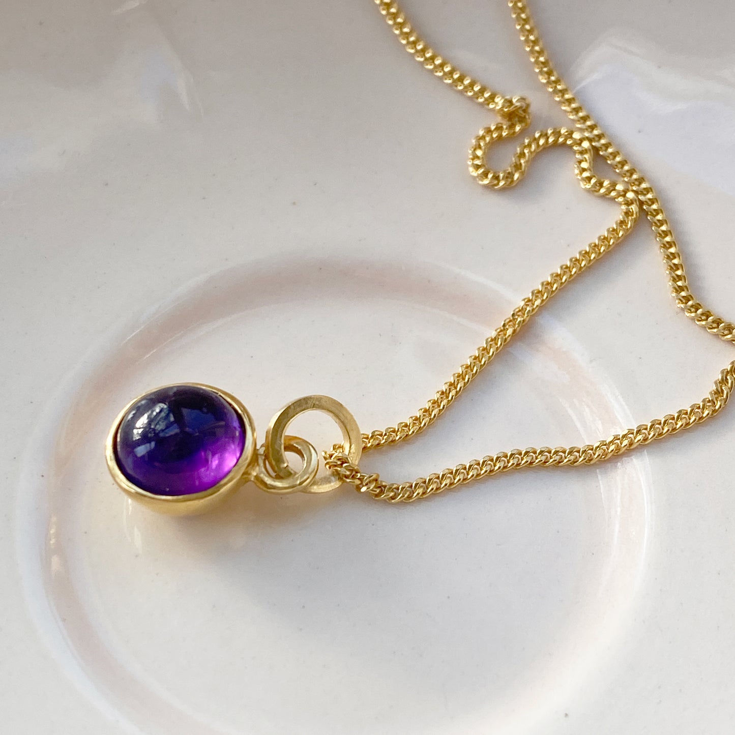 Birthstone Orb Amethyst Gold Pendant