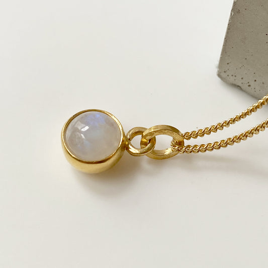 Birthstone Orb Moonstone Gold Pendant
