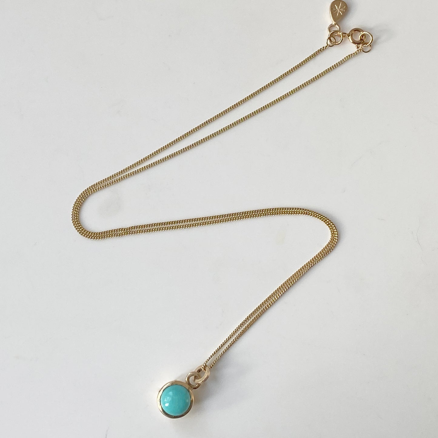 Birthstone Orb Turquoise Gold Pendant