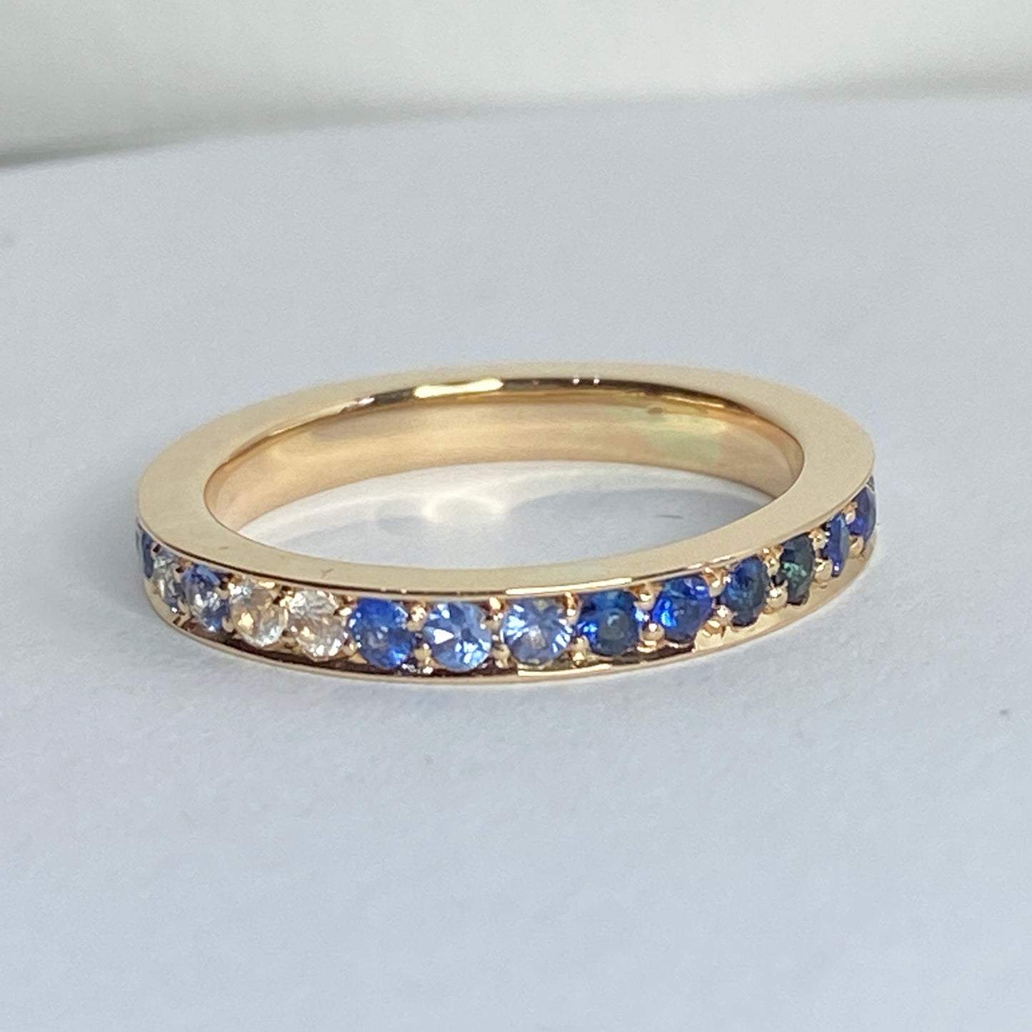 Blue Sapphire Eternity Ring Yellow Gold