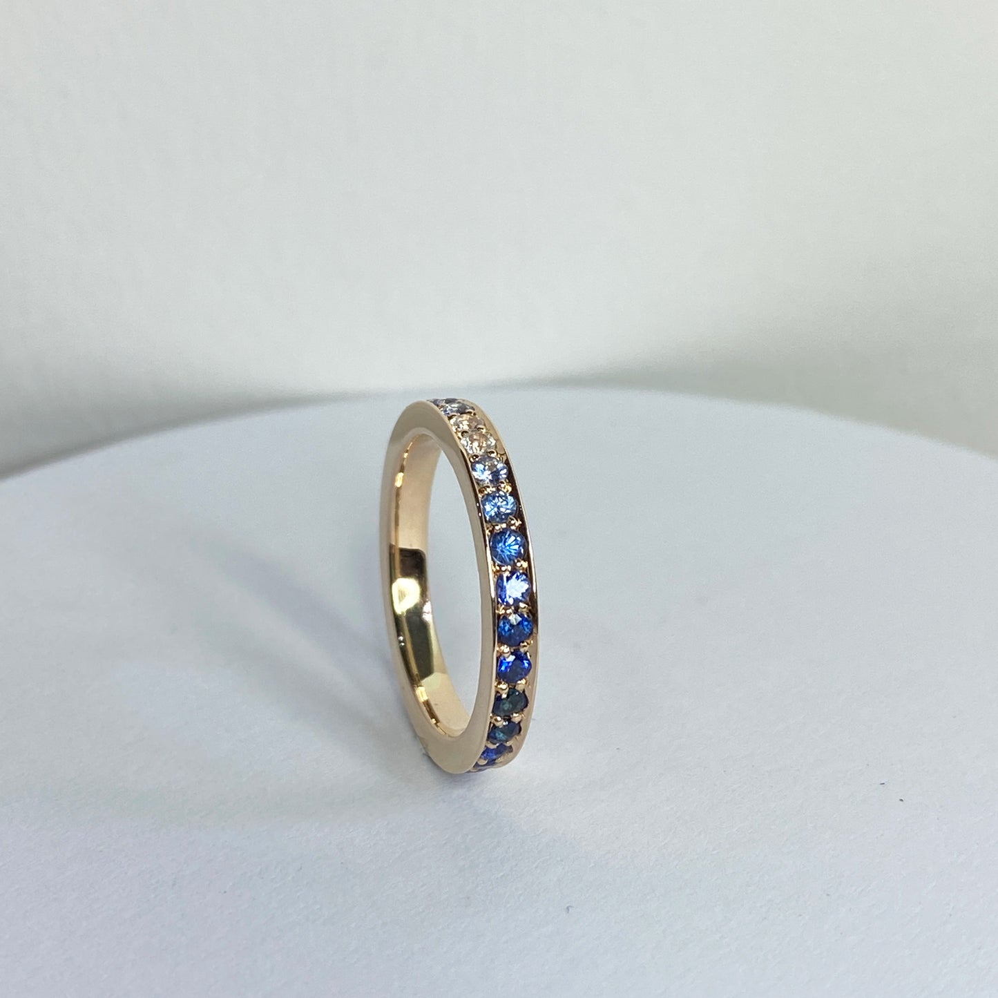 Blue Sapphire Eternity Ring Yellow Gold