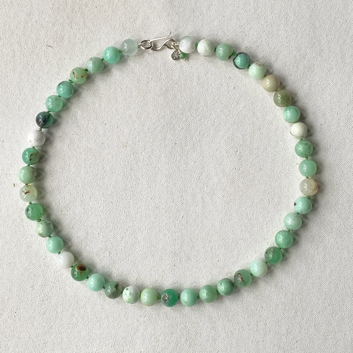 Chrysoprase Knotted Necklace