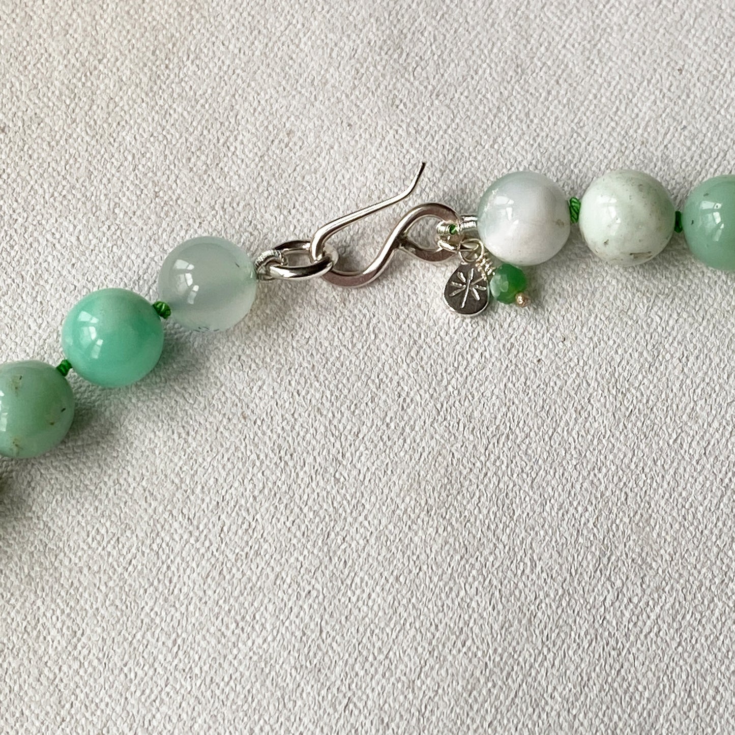 Chrysoprase Knotted Necklace