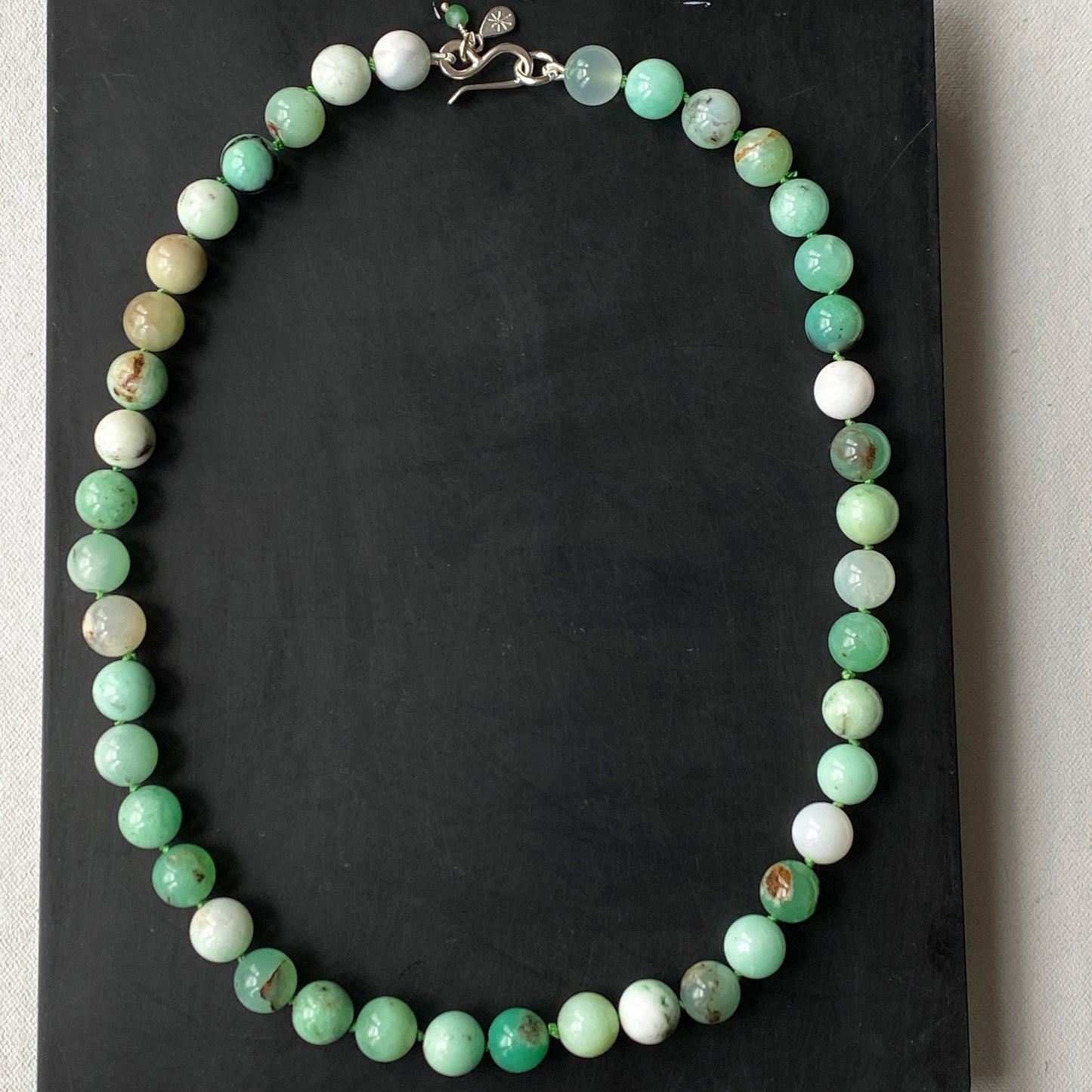 Chrysoprase Knotted Necklace