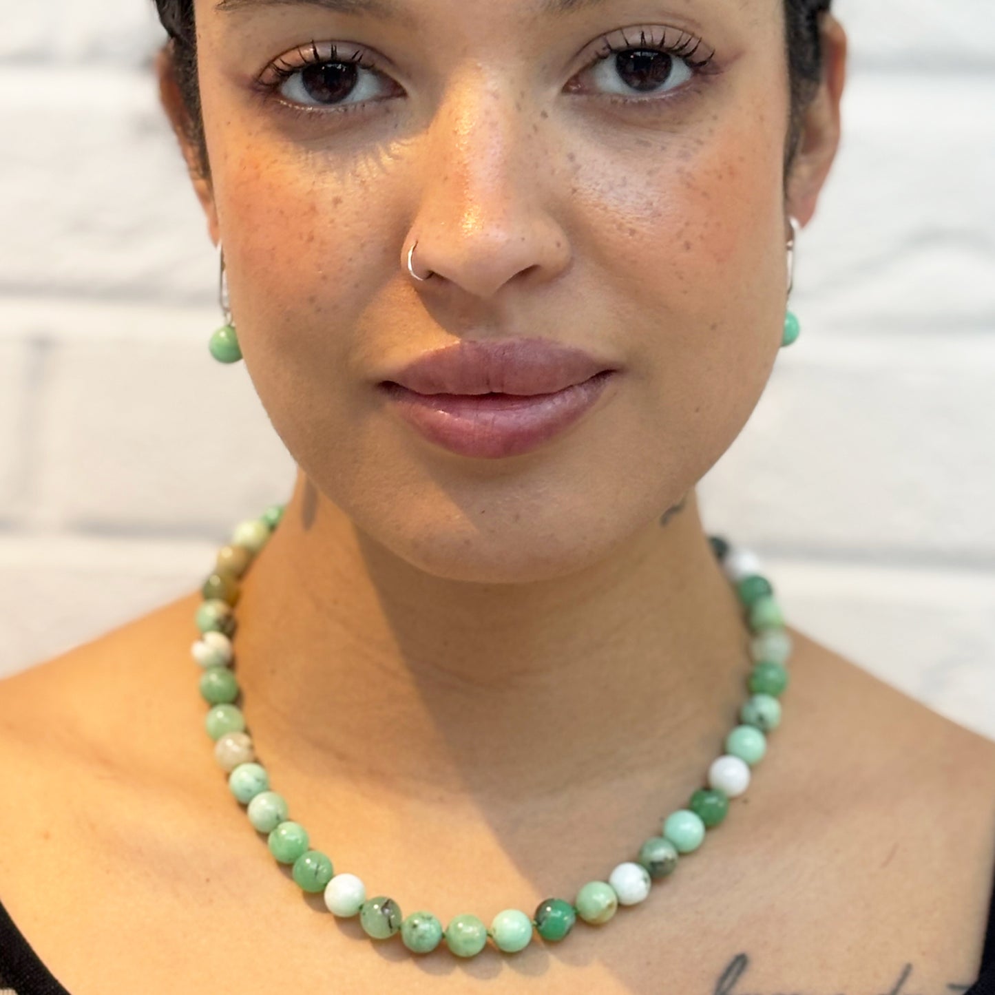 Chrysoprase Knotted Necklace
