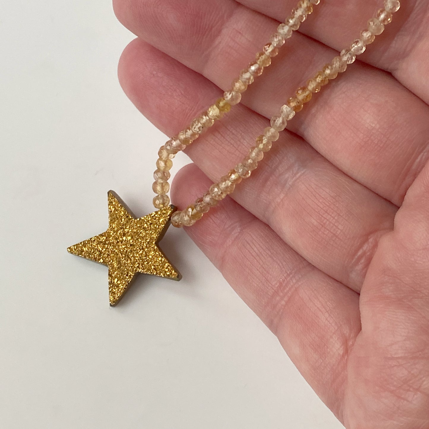 Druzy Star & Topaz Bead Necklace