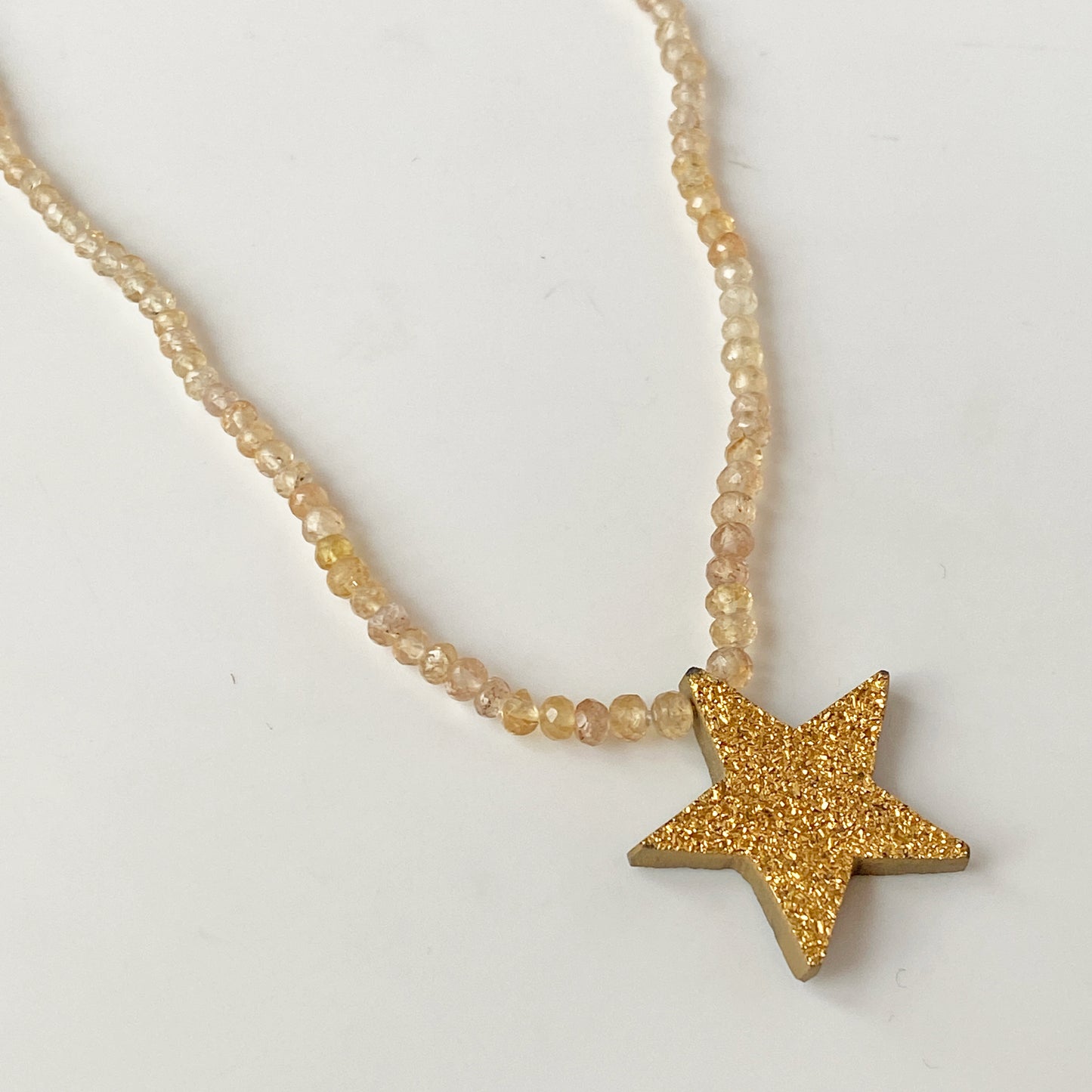 Druzy Star & Topaz Bead Necklace