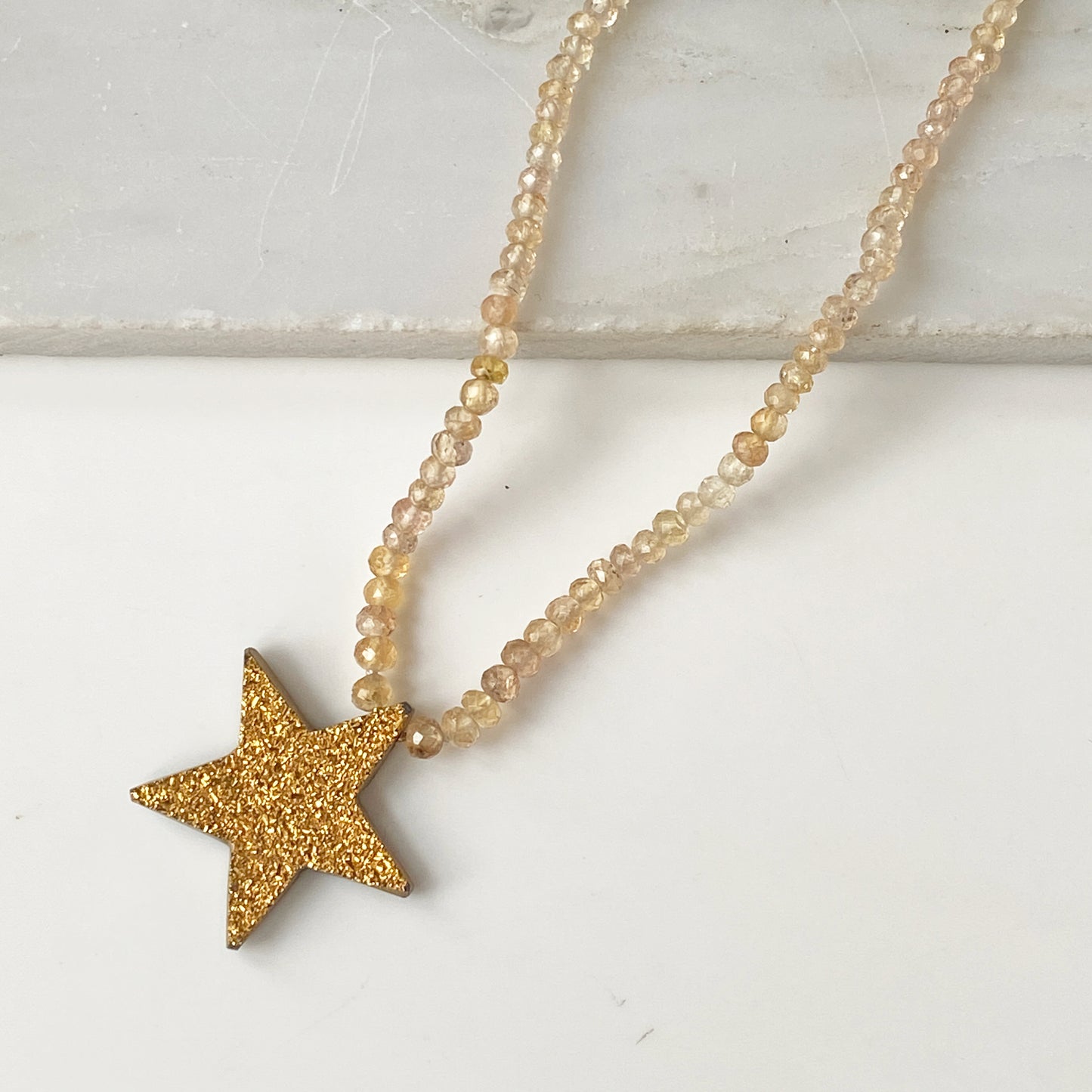 Druzy Star & Topaz Bead Necklace