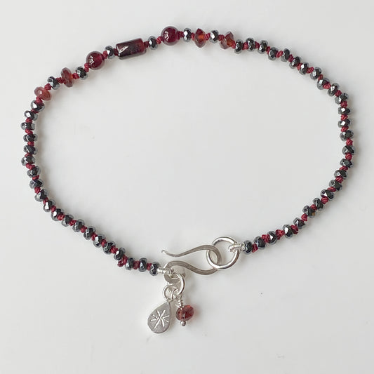 Garnet & Hematite Friendship Bracelet