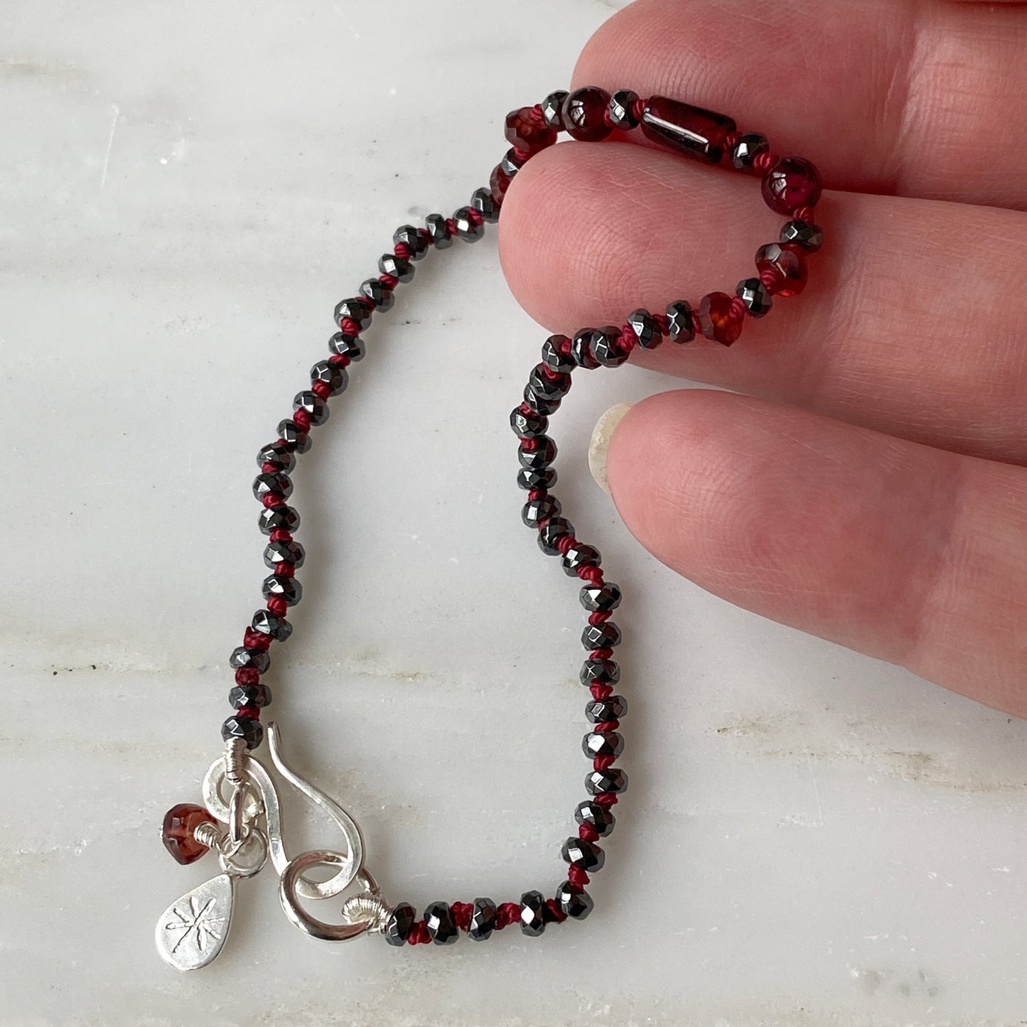 Garnet & Hematite Friendship Bracelet