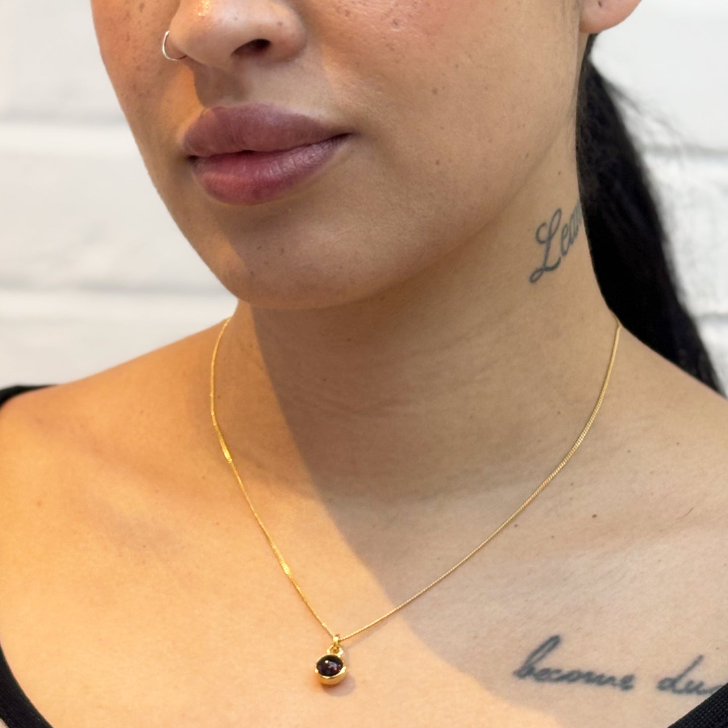 Birthstone Orb Garnet Silver Pendant