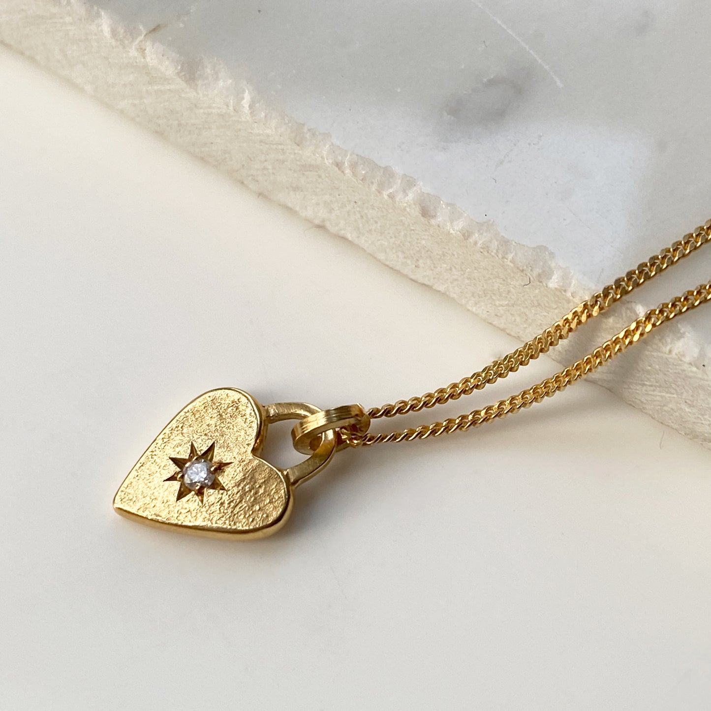 Heart Diamond Star Gold Pendant