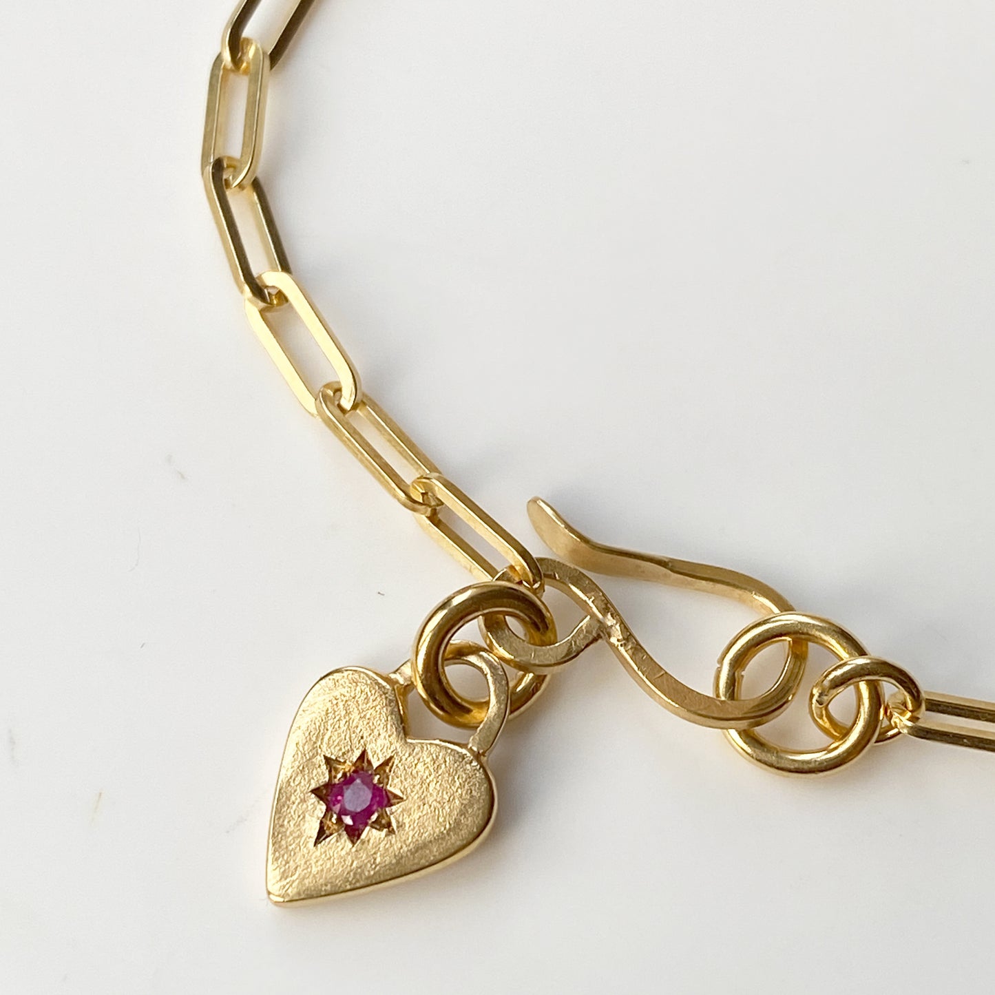 Heart Ruby Star Gold Bracelet