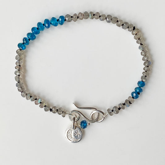 Labradorite & Apatite Moon & Star Bracelet