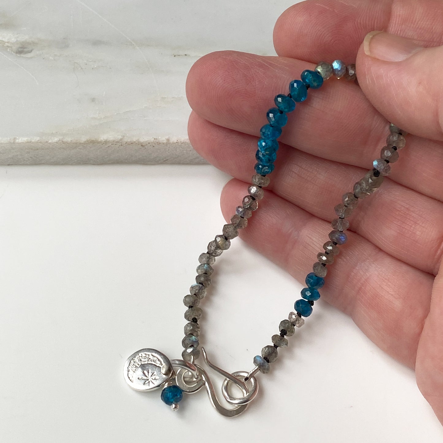 Labradorite & Apatite Moon & Star Bracelet