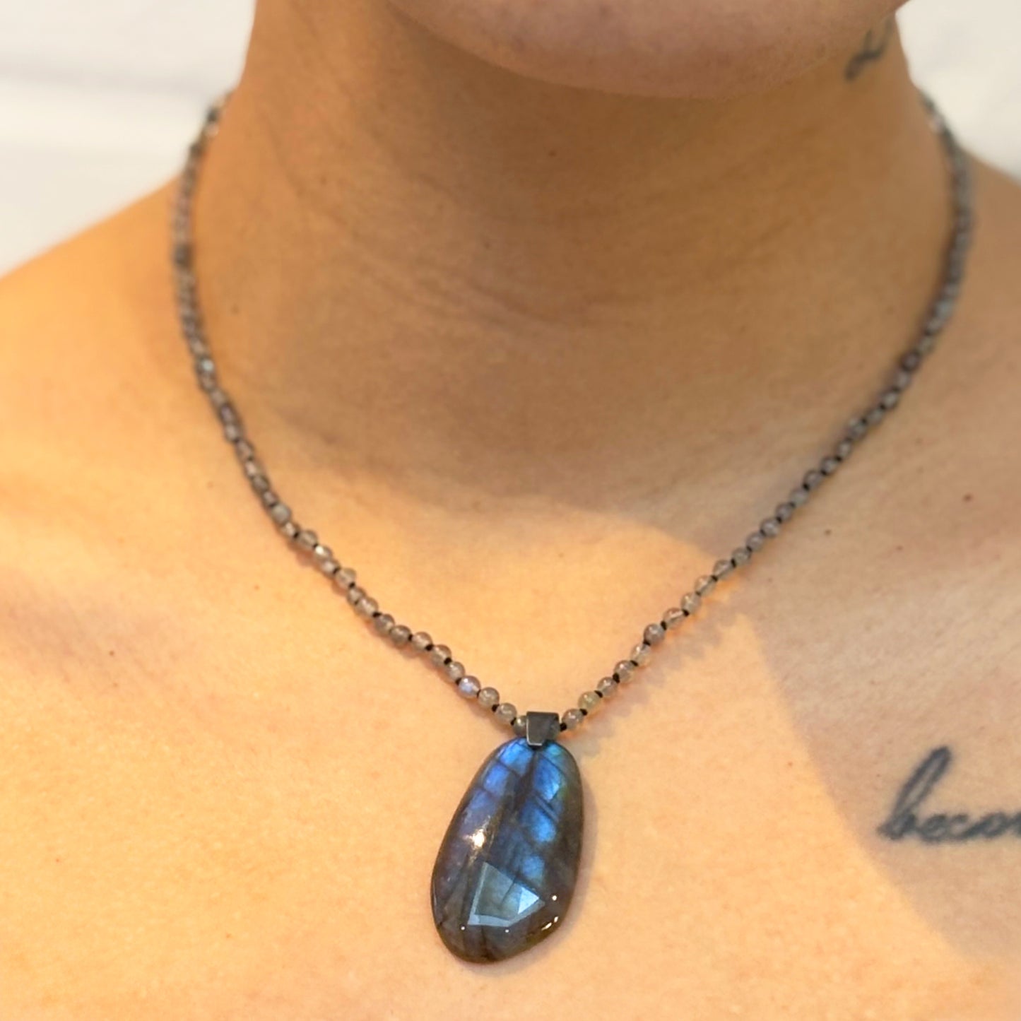 Labadorite Knotted Necklace