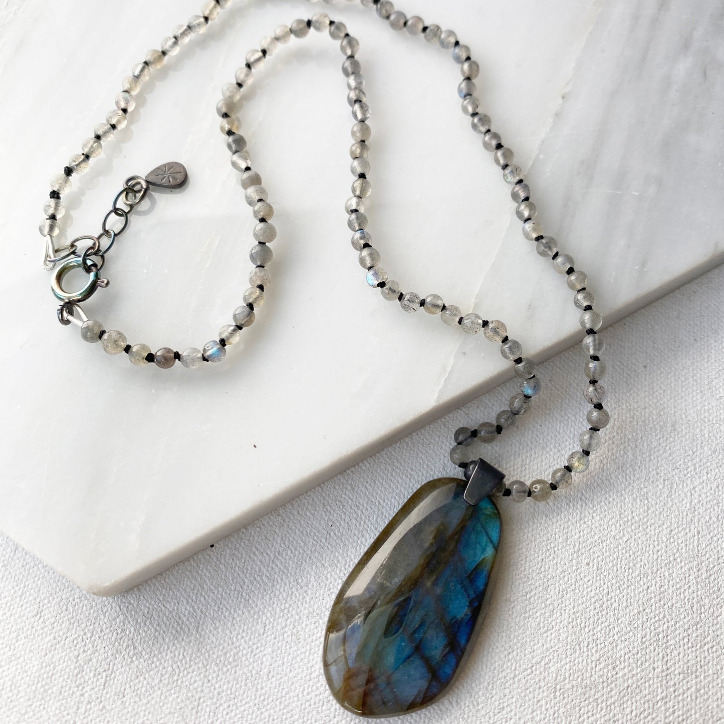 Labadorite Knotted Necklace