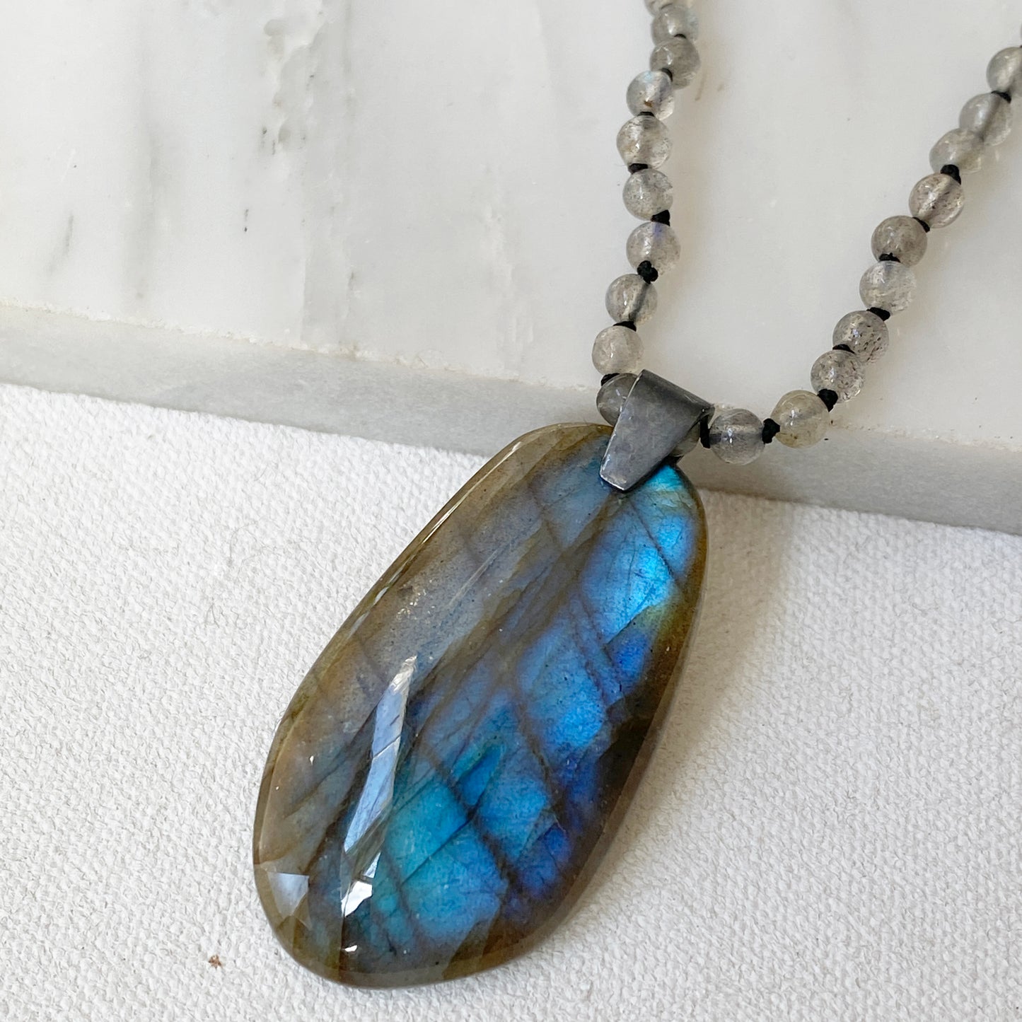 Labadorite Knotted Necklace