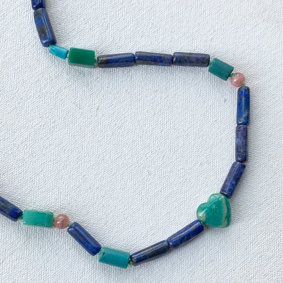 Lapis Turquoise Love Bead Necklace