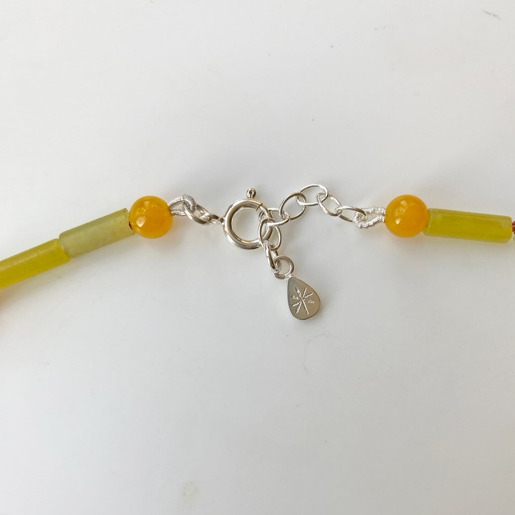 Love Beads Lemon Olive Jade Necklace