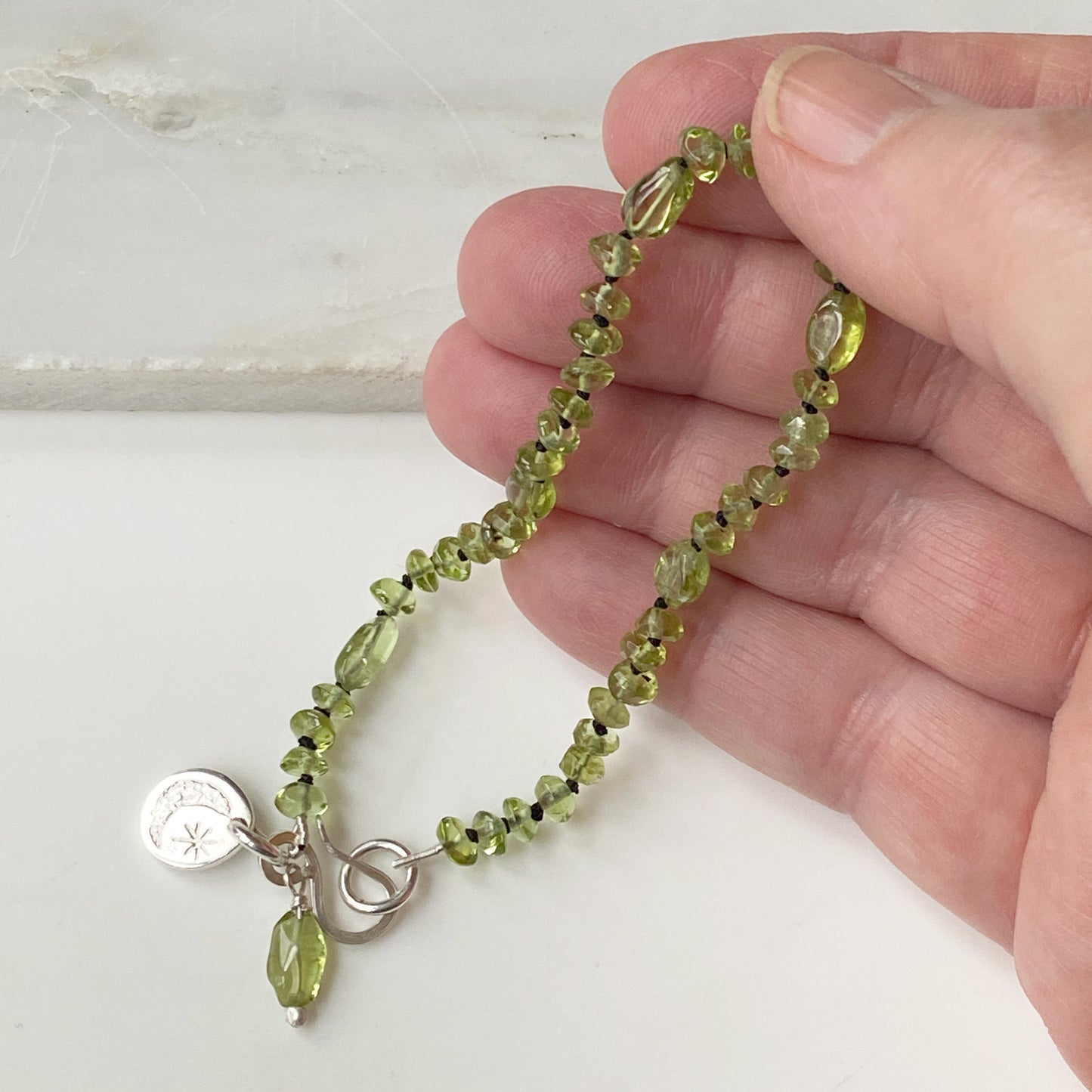 Peridot Moon & Star Bracelet