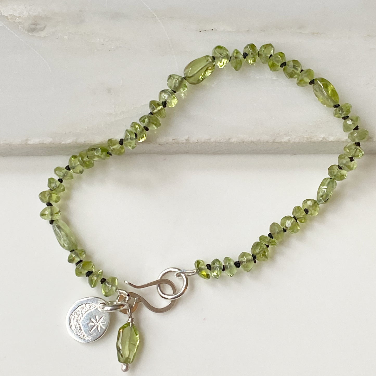 Peridot Moon & Star Bracelet