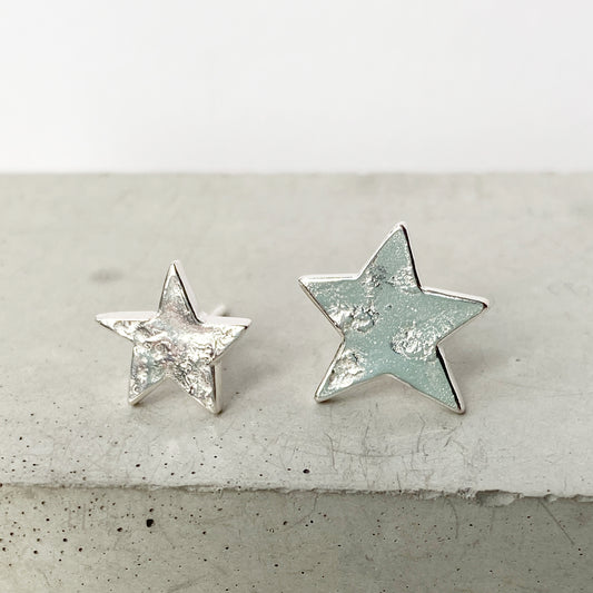 Star Mismatch Silver Studs