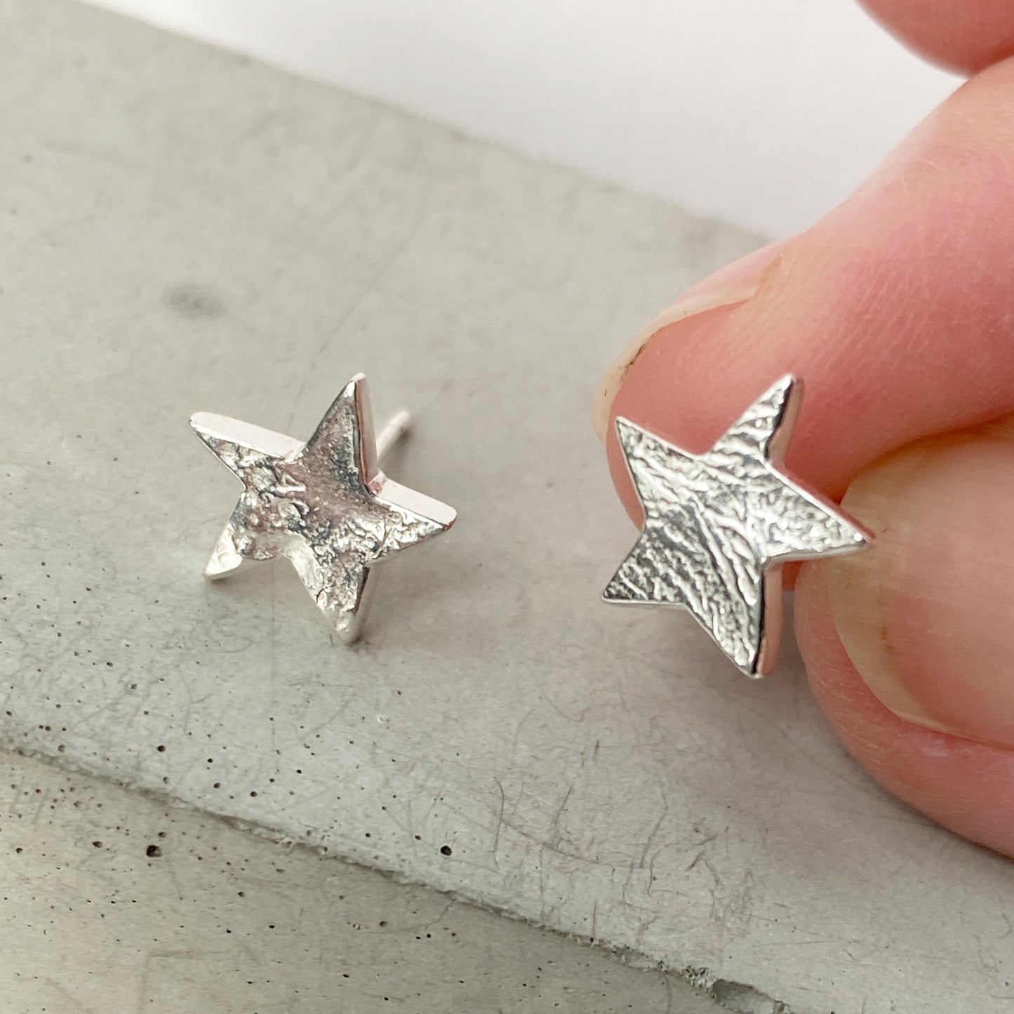 Star Molten Silver Studs