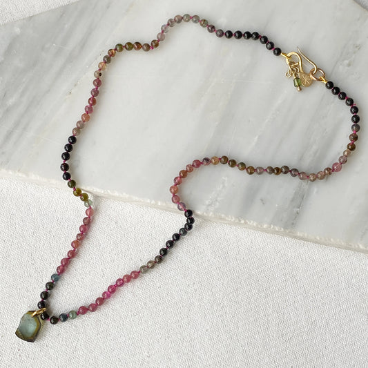 Tourmaline Slice Necklace