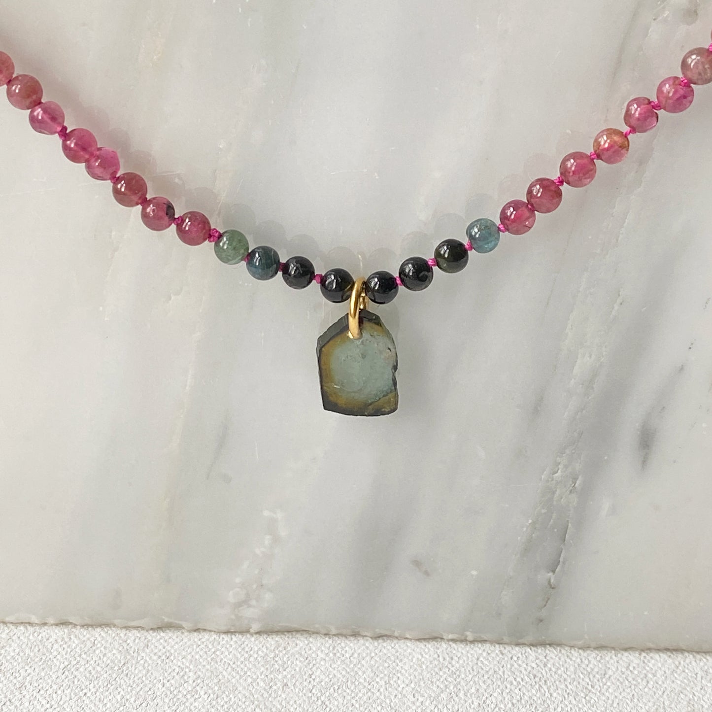 Tourmaline Slice Necklace