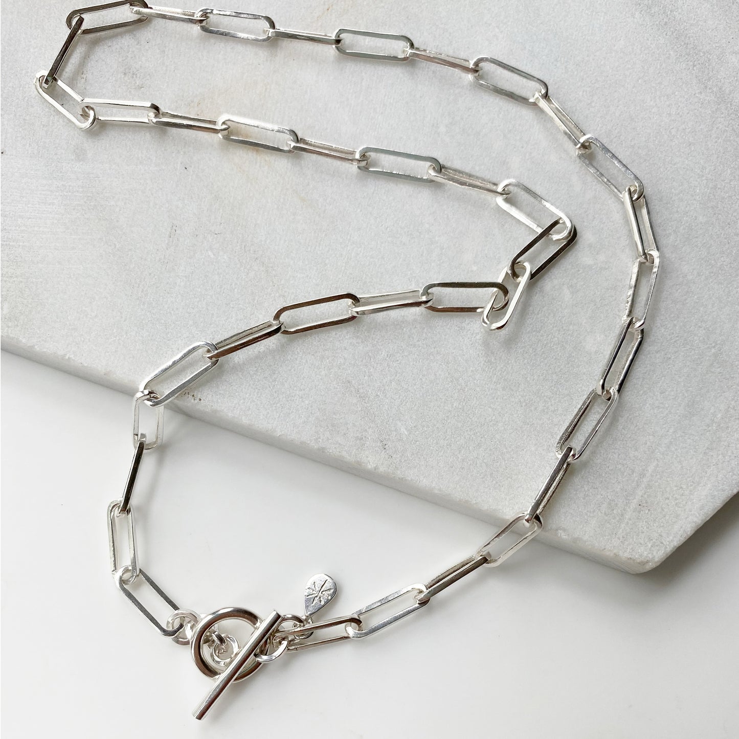 Tash T-bar Handmade Chain Necklace Silver