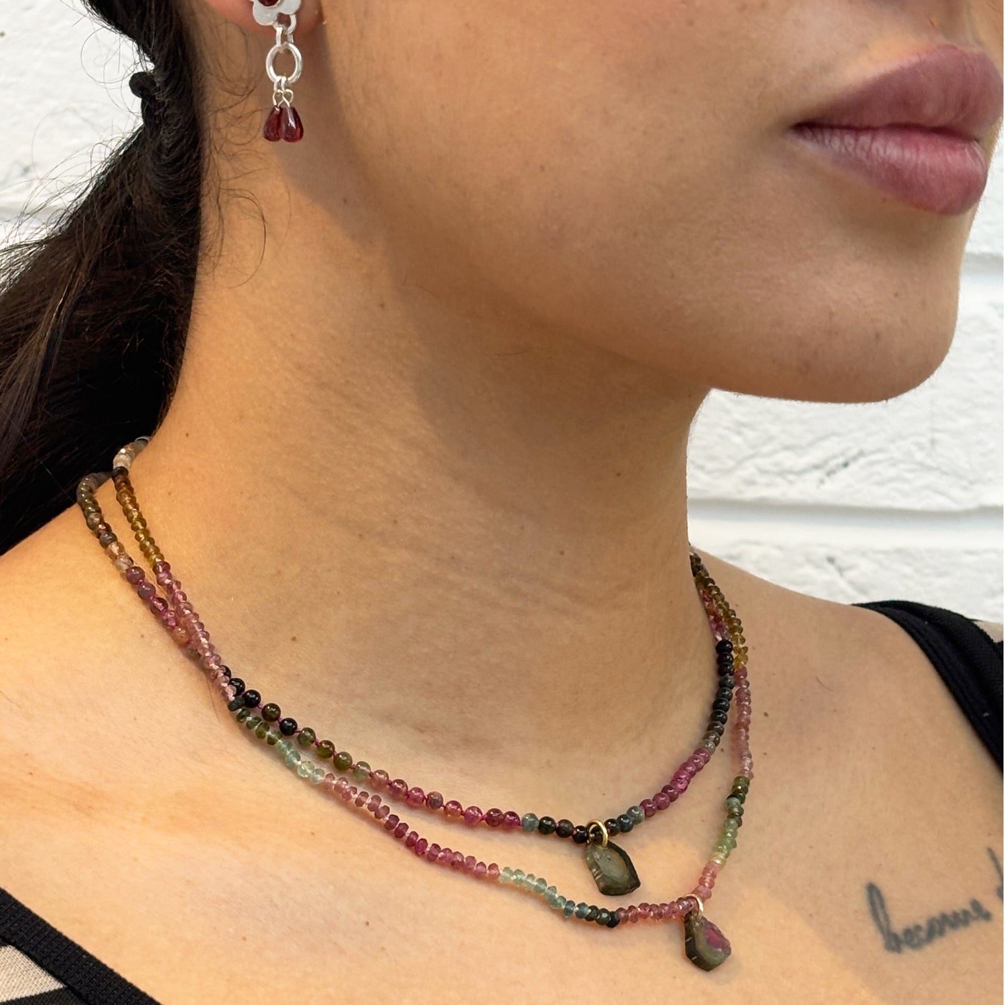 Tourmaline Slice Necklace