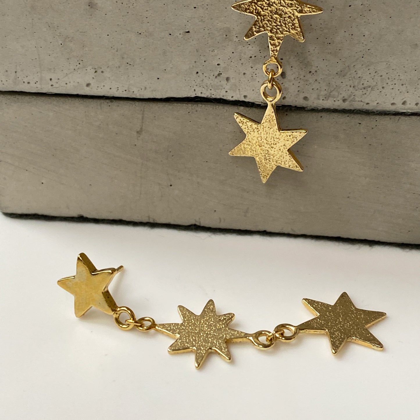 Star Drop Earrings in Gold