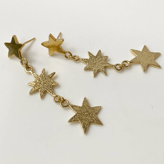 Star Drop Earrings in Gold