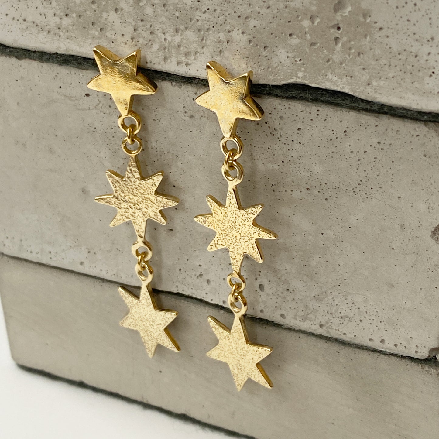 Star Drop Earrings in Gold