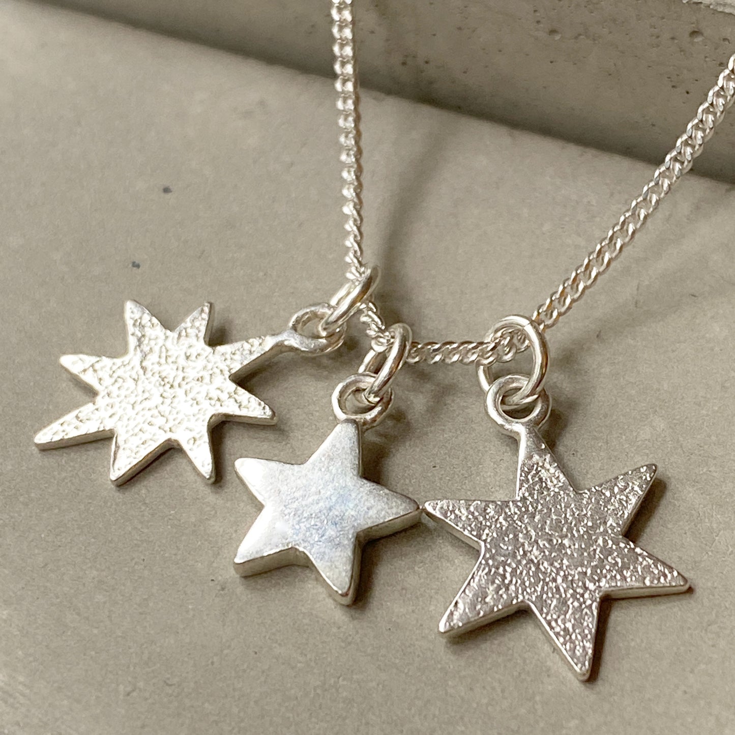 Triple Star Pendant in Silver