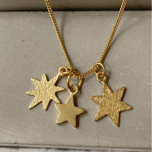 Triple Star Gold Pendant