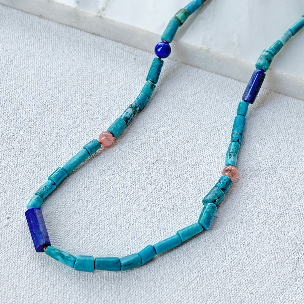 Turquoise Lapis Love Necklace