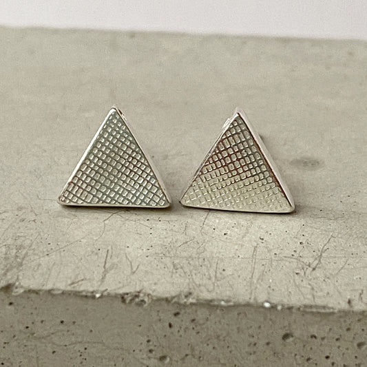 Triangle Stud Silver Earring