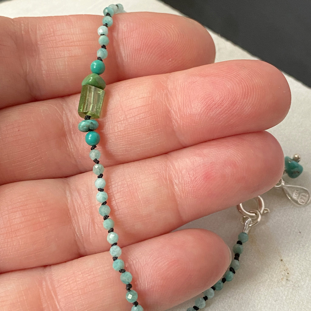 Amazonite Tourmaline and Turquoise Friendship Bracelet