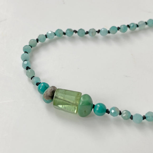 Amazonite Tourmaline and Turquoise Friendship Bracelet