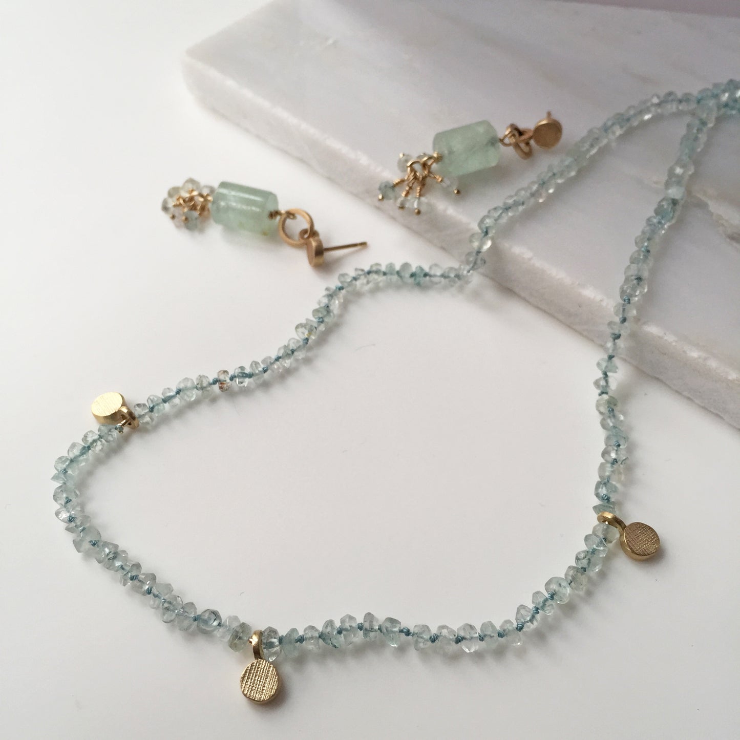 Aquamarine and Gold Necklace