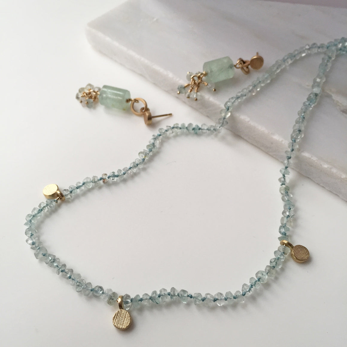 Aquamarine and Gold Necklace