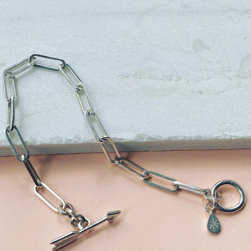 Chain Bracelet with Arrow Silver
