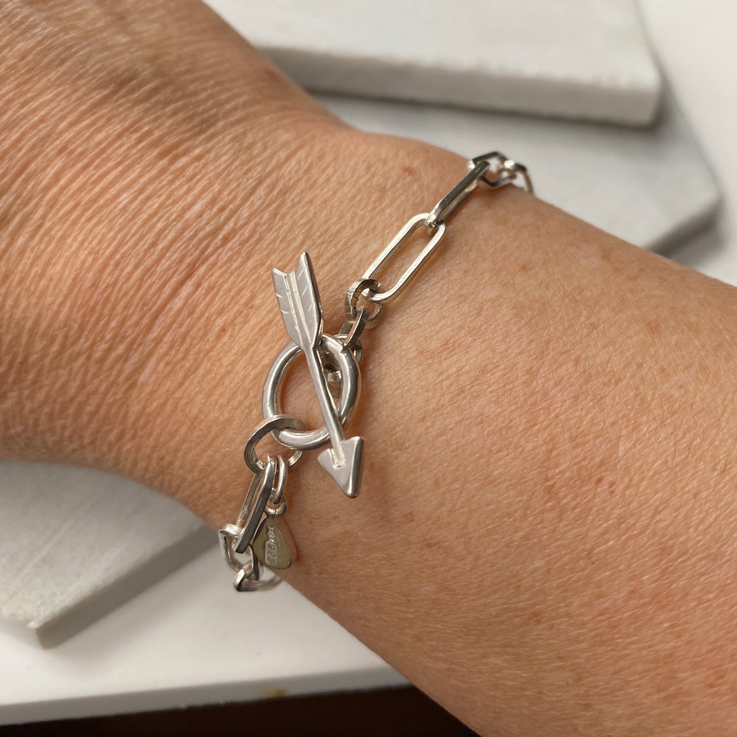 Chain Bracelet with Arrow Silver