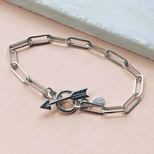 Chain Bracelet with Arrow Silver