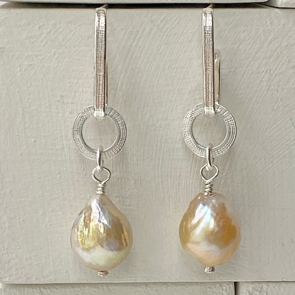 Baroque Pearl Silver Athena Earrings